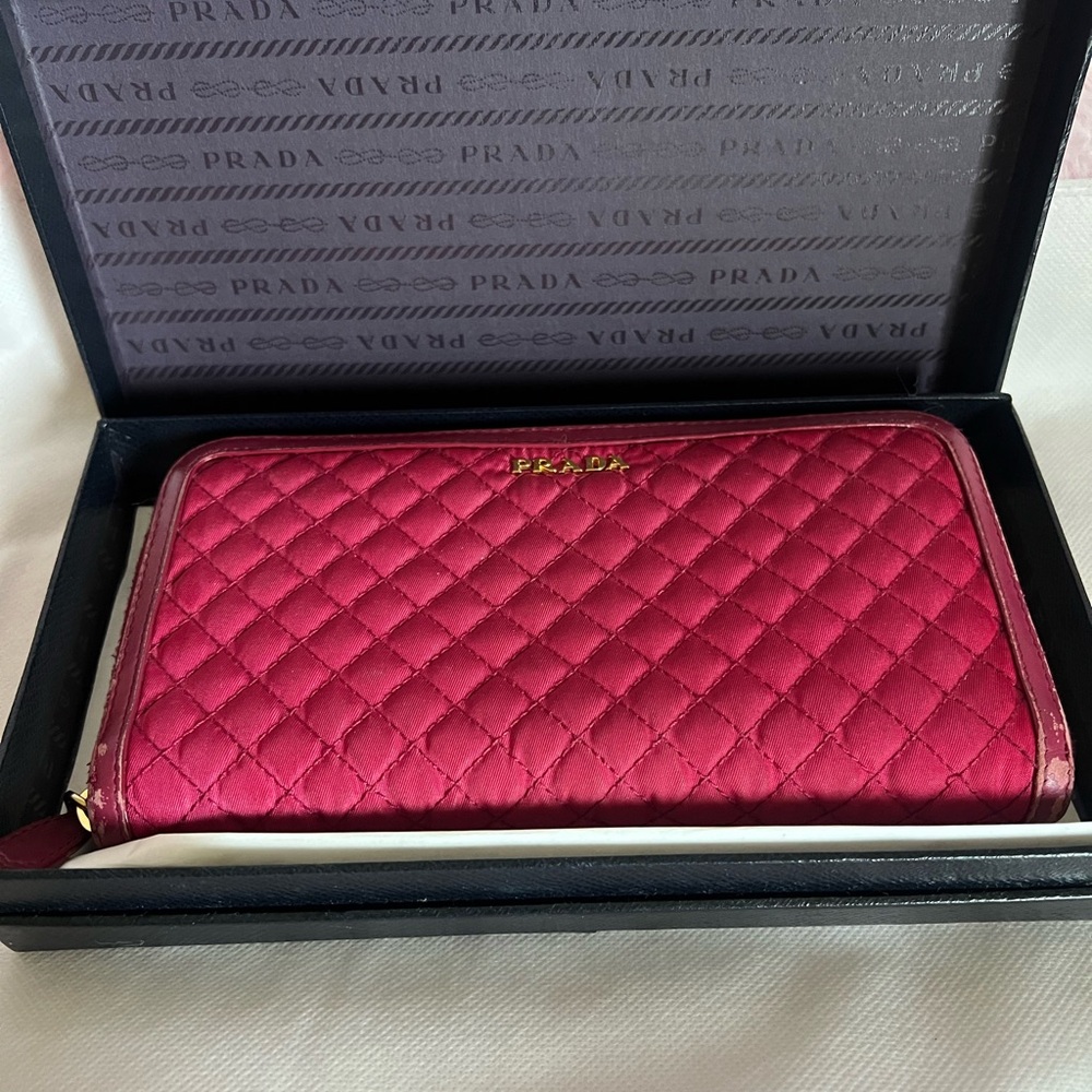 Prada Fuchsia Quilted Wallet